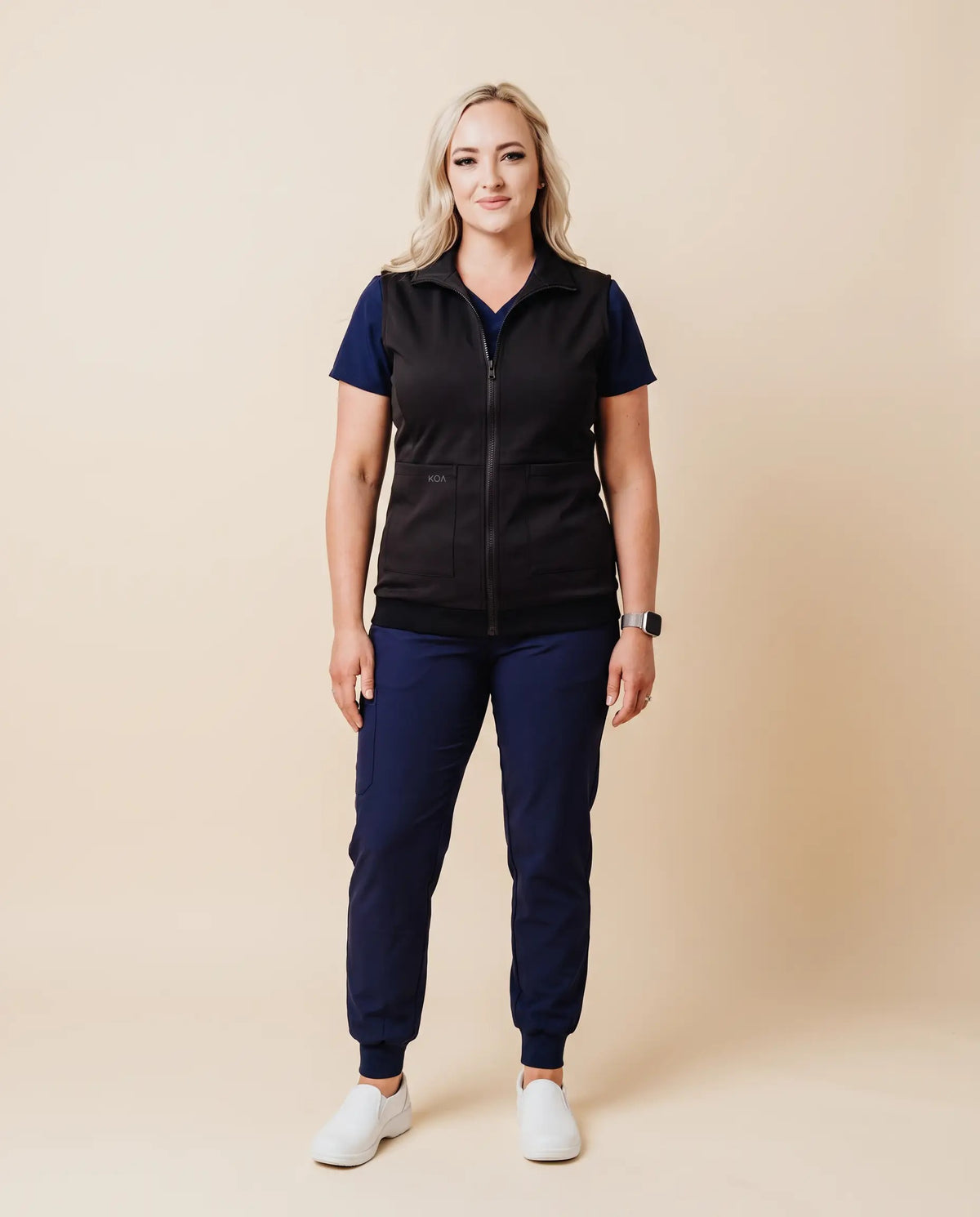 Women’s Workday Scrub Vest, Black