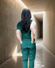 Load image into Gallery viewer, Women's High-Rise Scrub Jogger, Forest Green - back #FOR