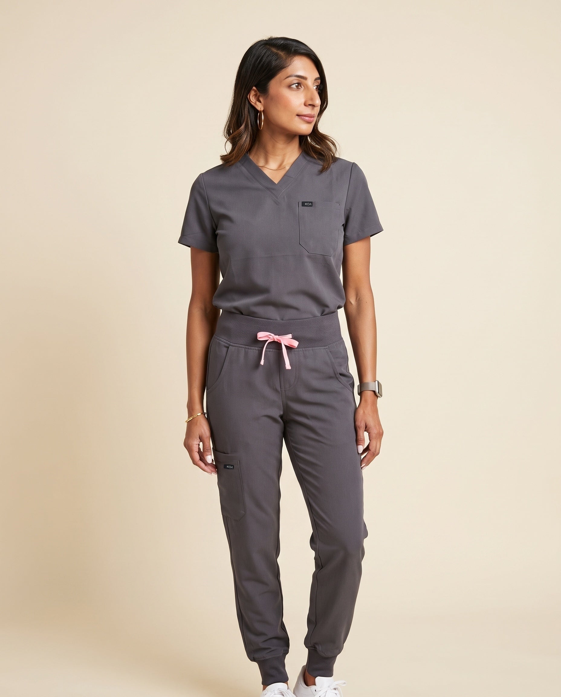 Women's High-Rise Scrub Jogger, Grey