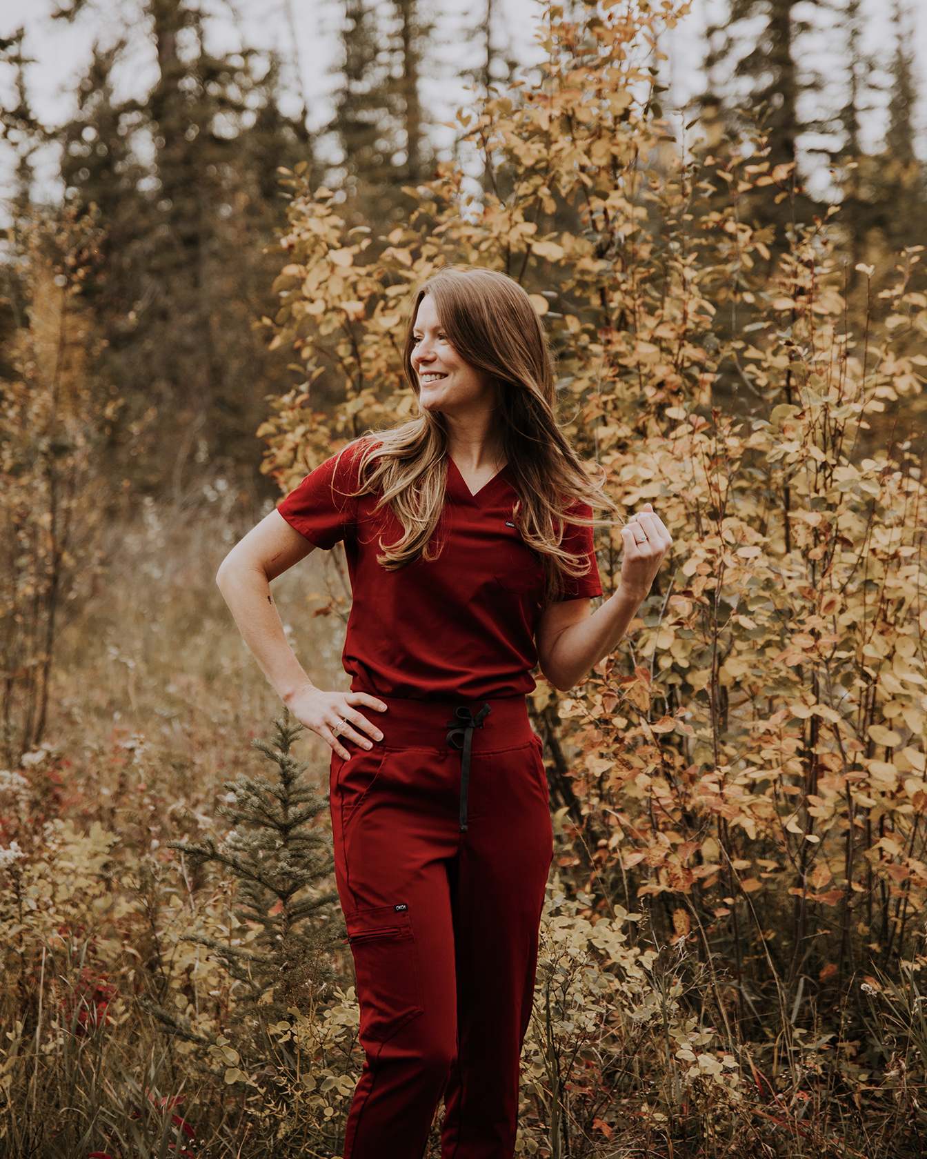 Women's High-Rise Scrub Jogger, Merlot