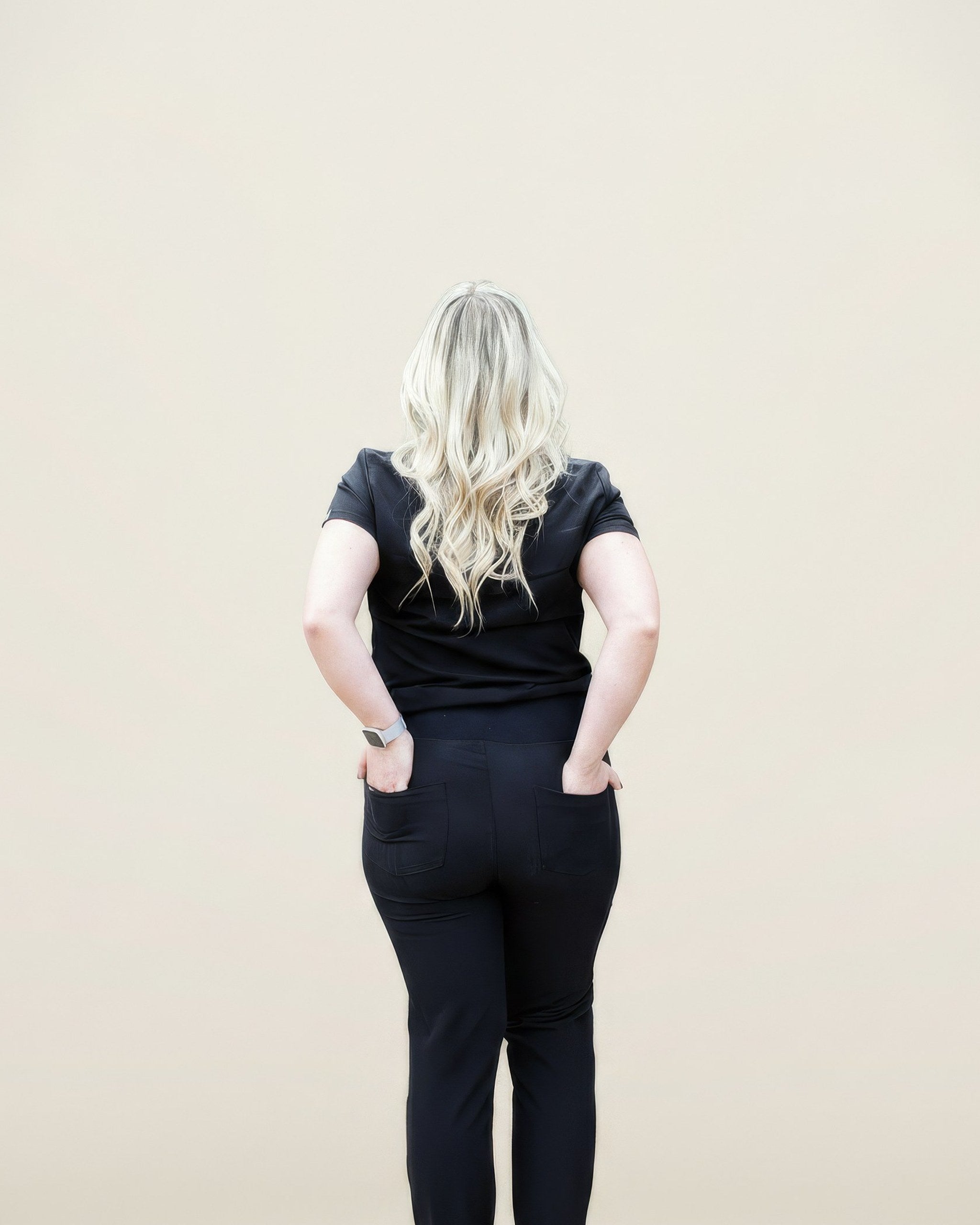Women's High-Rise Scrub Jogger, Black - back