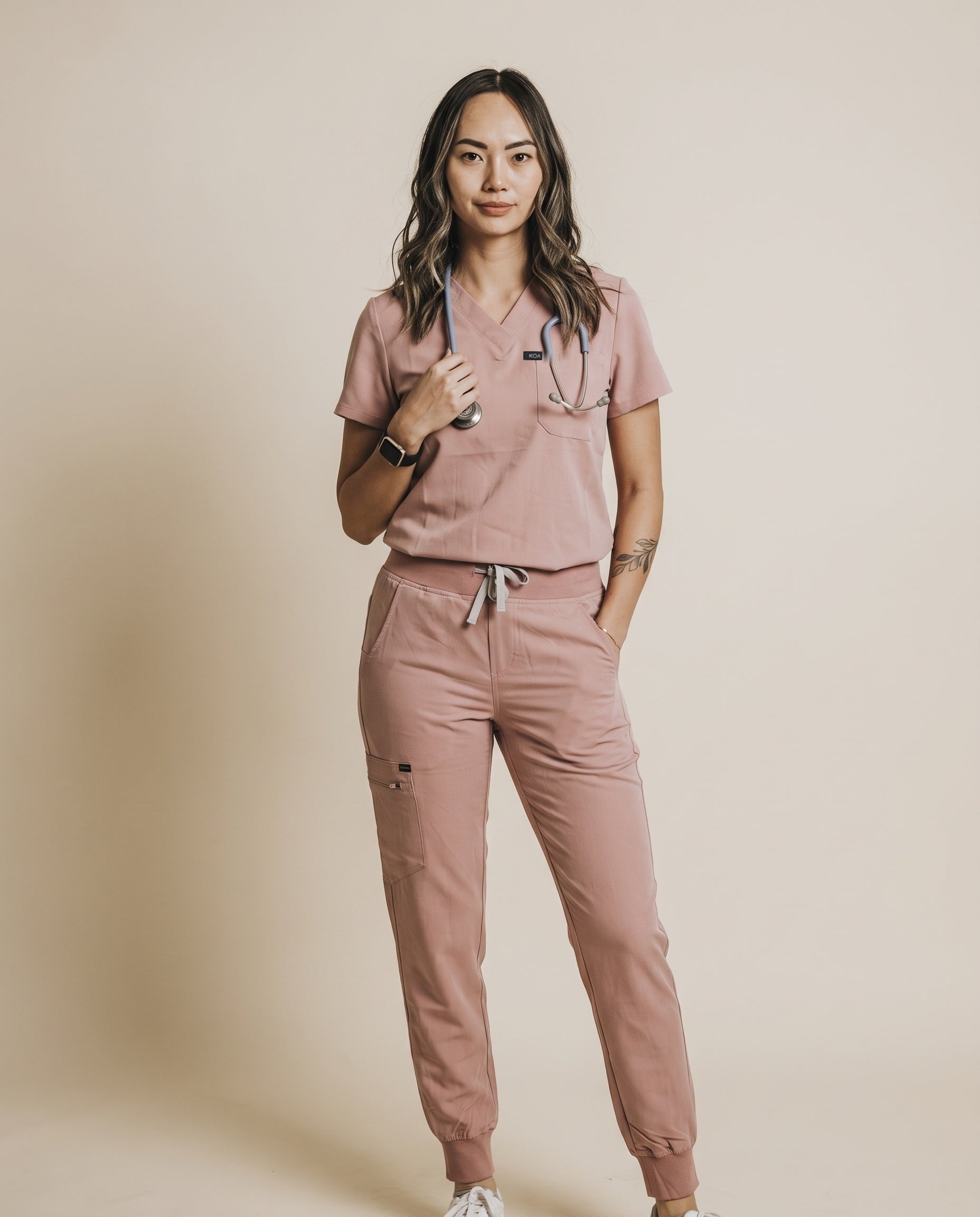 Women's High-Rise Scrub Jogger, Blush Pink