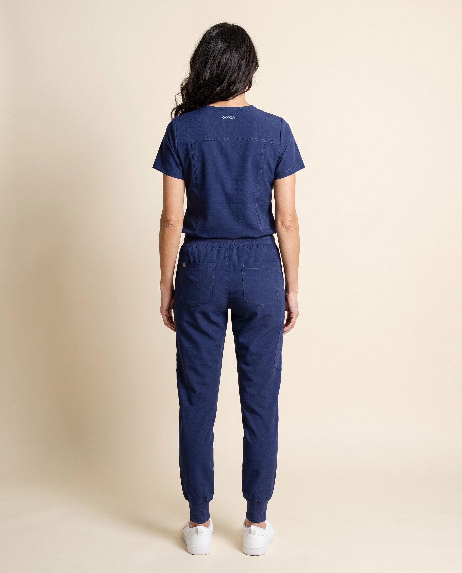 Women's One-Pocket Scrub Top, Navy - back