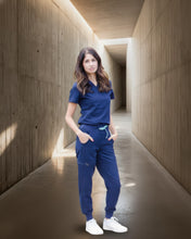 Load image into Gallery viewer, Women's One-Pocket Scrub Top, Navy #NVY
