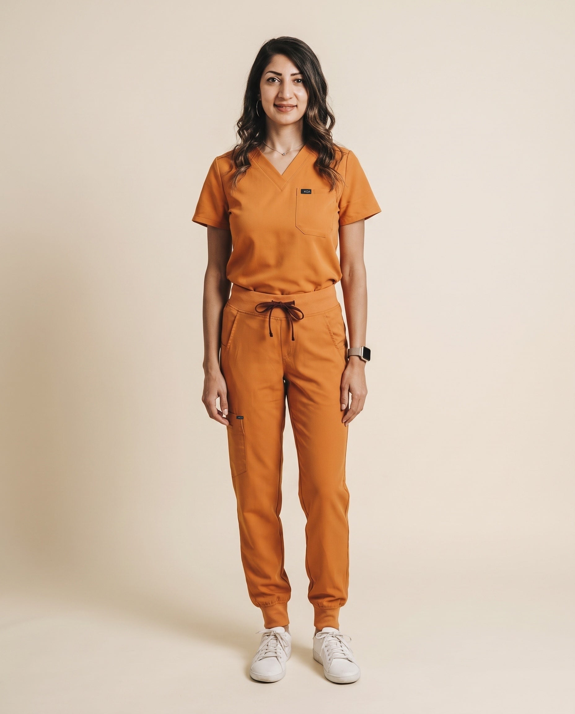 Women's One-Pocket Scrub Top, Turmeric