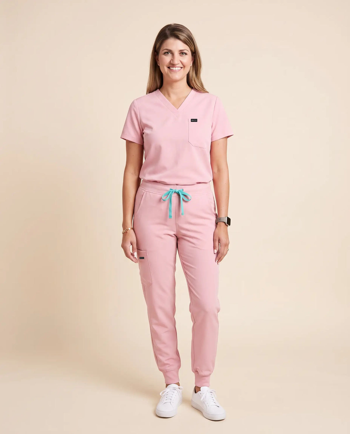 Women’s Regular Rise Scrub Joggers, Baby Pink