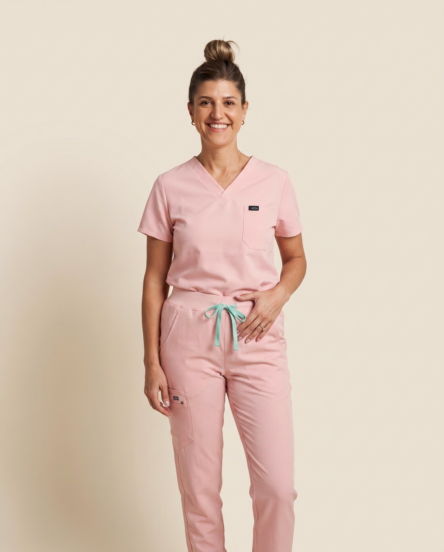 Women’s One Pocket Scrub Top — Blush Pink