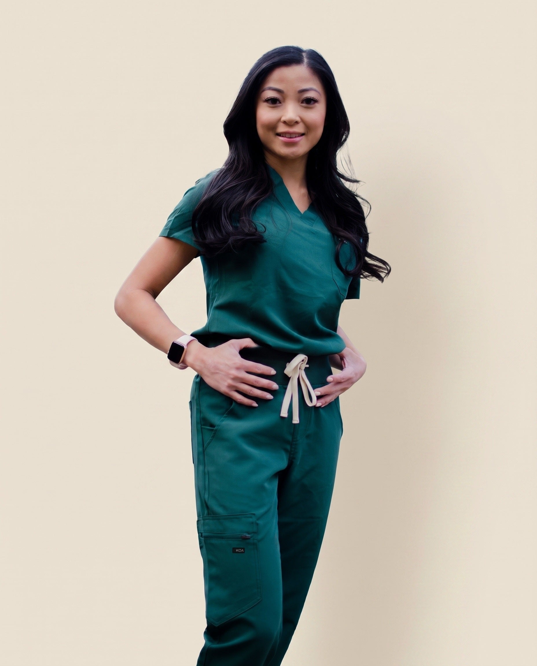 Women’s High Rise Scrub Joggers — Caribbean Blue