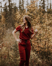Load image into Gallery viewer, Women's High-Rise Scrub Jogger, Merlot #MER
