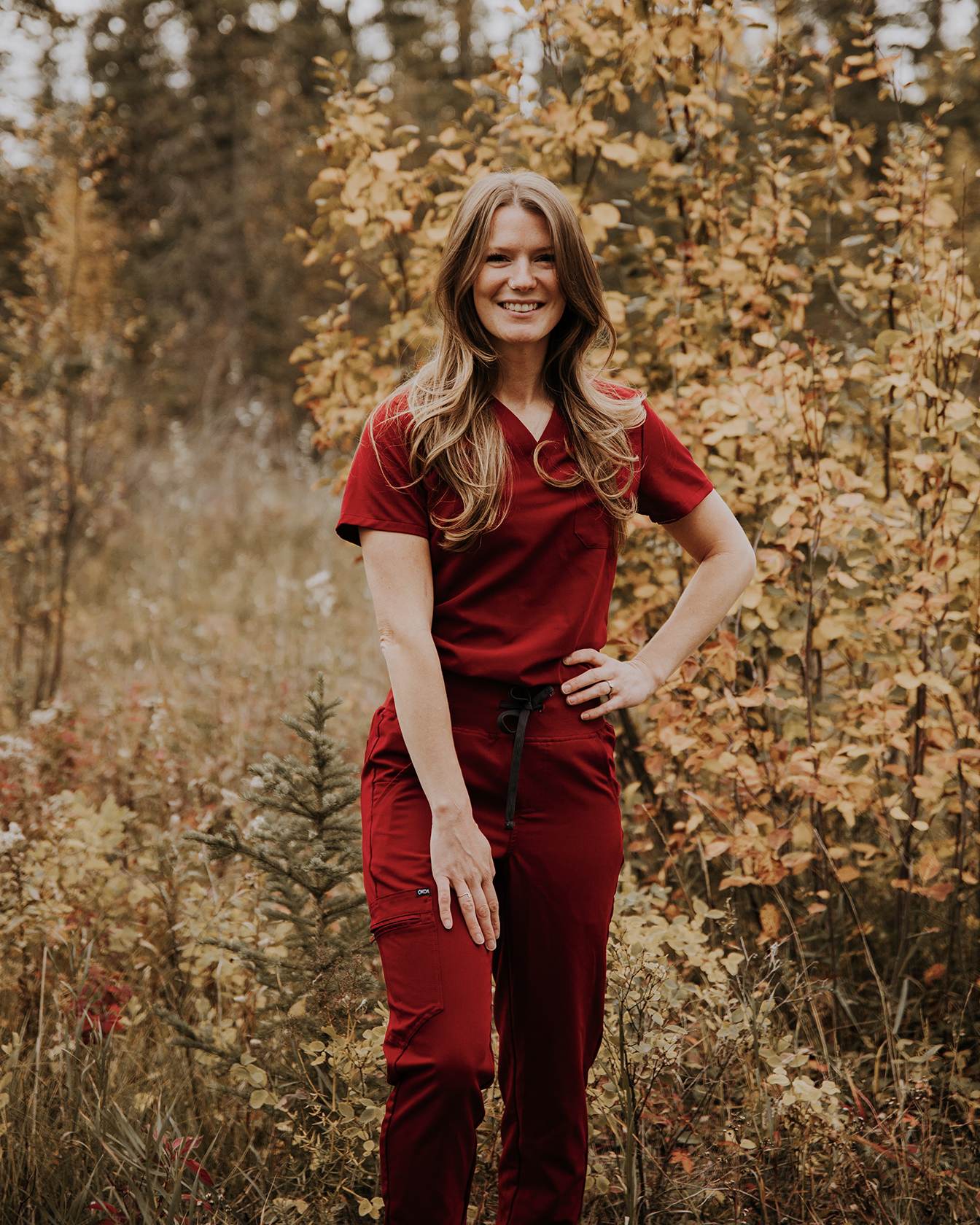 Women's High-Rise Scrub Jogger, Merlot