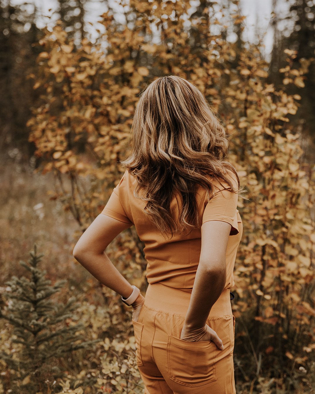 High-Rise Scrub Jogger, Turmeric - back