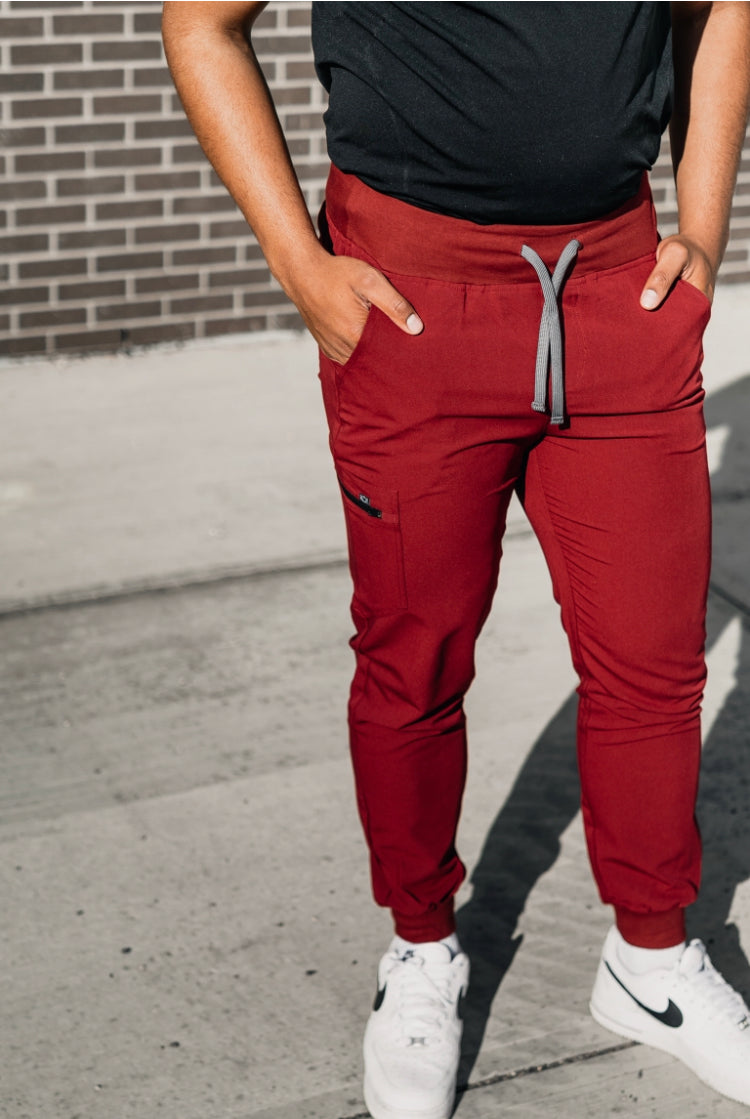 Men's Scrub Jogger Pants - Red